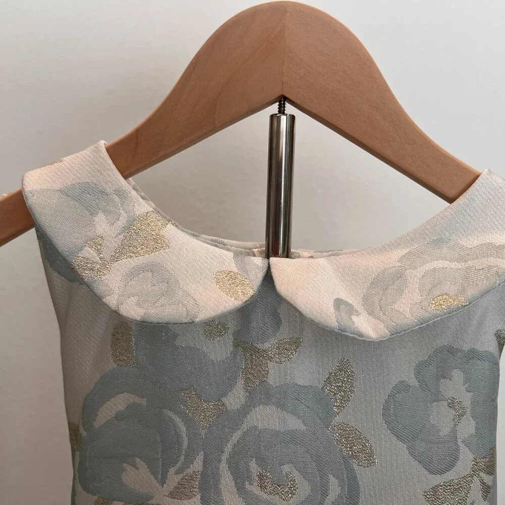 Sweet Kids Blue & Ivory Jacquard Floral Party Dress – NWT - Picture 4 of 10